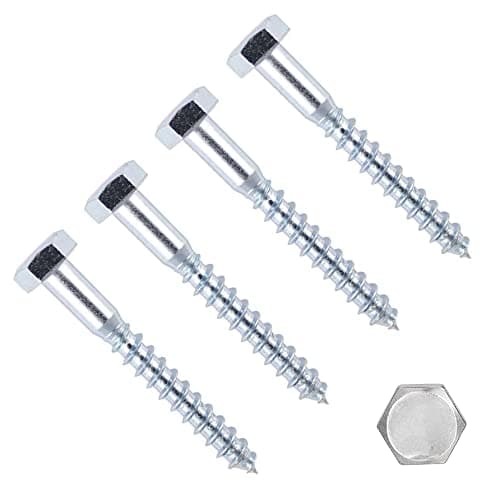 Image of TERF® M12 X 70mm Coach Screws Hex Head M12 (12mm) X 70mm Wood Masonry Brick Concrete Wall Fixing Lag Screw Bolts for Aerial Satellite Dish TV Bracket Fence Shelves Mounting Decking - Pack of 4