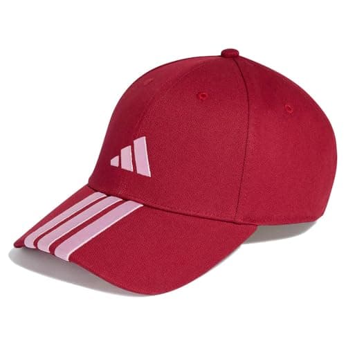 Image of adidas Unisex Bball 3S Cap New Logo, Active Maroon/Clear Pink, XS-S