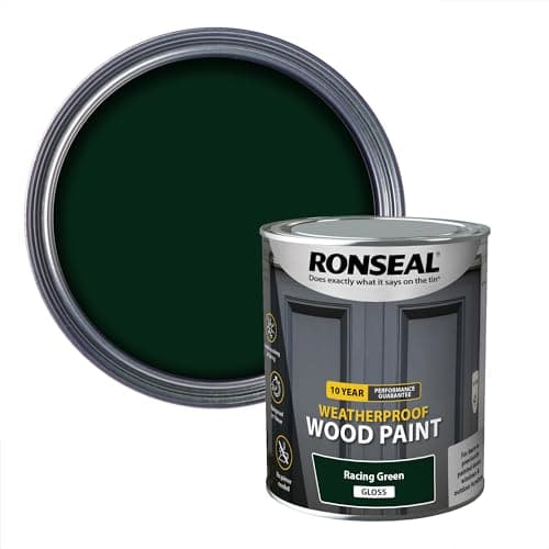 Image of Ronseal 10 Year Weatherproof 2 in 1 Wood Paint Racing Green Gloss 750ml