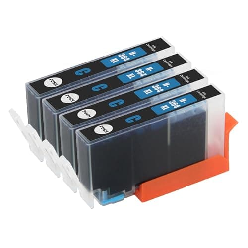 Image of Go Inks® 4 Cyan Ink Cartridges to replace HP 364 XL (HP364C) Compatible/non-OEM for HP Photosmart Printers, High Capacity