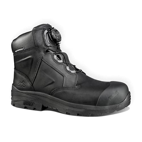 Image of Rock Fall Dolomite Safety Boot FibreGlass Toe Cap Safety Boot Black Unisex, Waterproof and BOA Dial Lacing Safety Boots, SRC Slip Rated Work UK 11