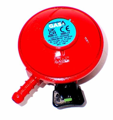 Image of Huddersfield Gas Branded 37mbar 27MM Clip On Patio Gas Regulator