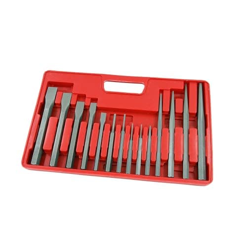 Image of Neilsen CT1043 14-Piece Punch and Chisel Set – Includes Pin Punches, Taper Punches, Cold Chisels, and Centre Punch – Precision Ground, Heat-Treated, and Drop Forged for Heavy-Duty Use