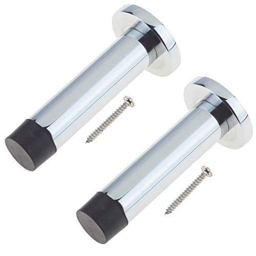 Image of Door Stop | Projection Wall Door or Skirting Mounted | Polished Chrome | Pack of 2