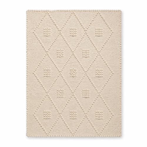 Image of Proheeder Handmade Rug - Made from 100% Recycled Cotton, Reversible & Washable Floor Rug for Bedroom, Nursery, Kitchen, Livingroom Area Decor | (140 x 70 cm, White Diamond)
