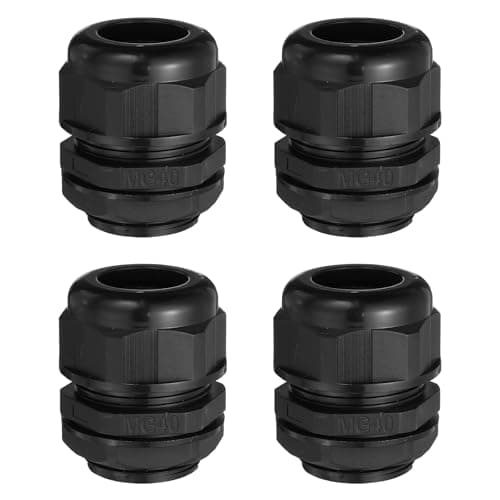 Image of sourcing map 4 Pcs M40 Cable Gland, 24-32mm Wire Hole Waterproof Nylon Joint for Cable Fixing, Wiring, Repairing, Gland Replacement, Electrical Appliances, Black