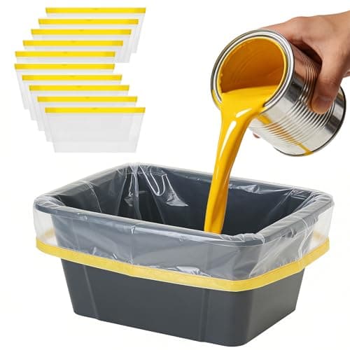 Image of TEYIAN 10Pack 15 Litre Plastic Paint Scuttle Liners Heavy Duty Paint Bucket Disposable Liners Drawstring Closure Easy Clean Up Compatible Scuttles