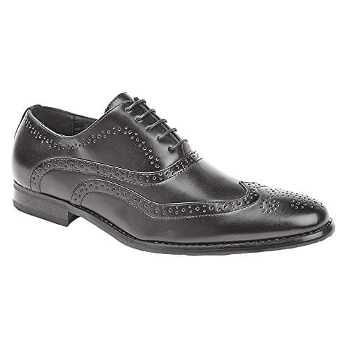 Image of Goor Mens Leather Lined Brogue Shoes in Black or Brown UK 8