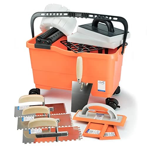Image of Professional Tiling Set Grouting Tiles Sponge Float Bucket Trowel DIY