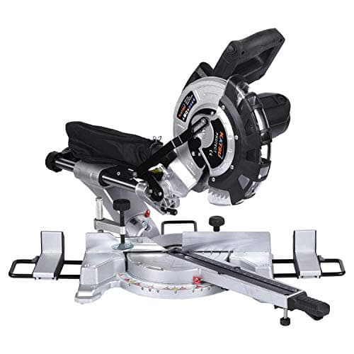 Image of KATSU Tools 255mm Sliding Compound Mitre Saw 1800W, 10" Electric Chop Saw with Laser Guide, Double Bevel, 0–45° Angle Cutting Machine for Wood, Timber, Flooring & DIY, Model 101513