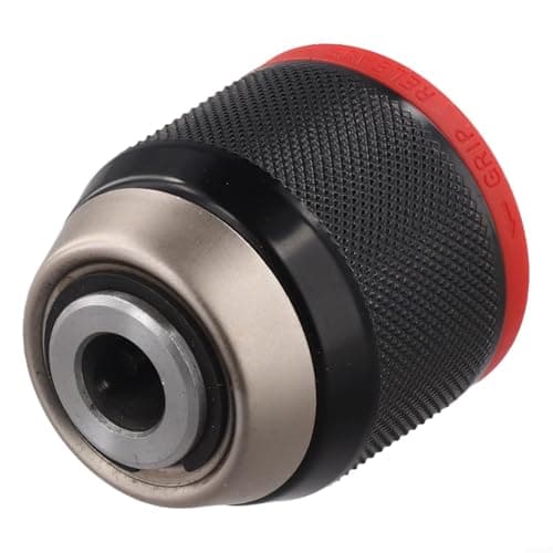 Image of 10mm Self-Locking Keyless Drill Chuck 3/8-24 UNF Thread Metal Ratchet Chuck Head for Hand Electric Drills 0.8-10mm Clamping Range(RED)