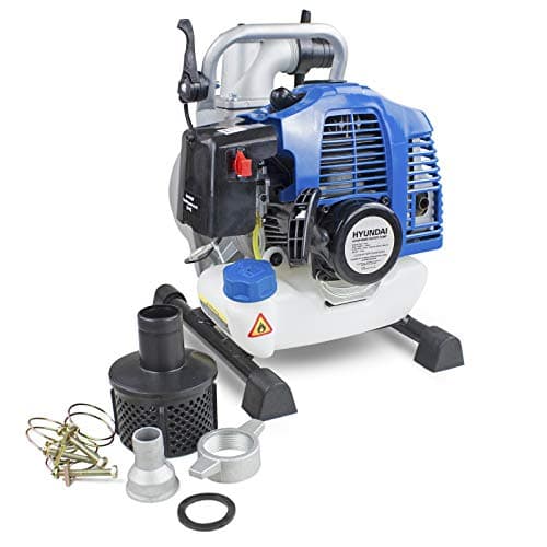 Image of Hyundai Lightweight Petrol Clean Water Pump – 43cc 2-Stroke Engine, 250L/Min Flow Rate, 35m Head, Portable with Suction Strainer & 3 Year Warranty