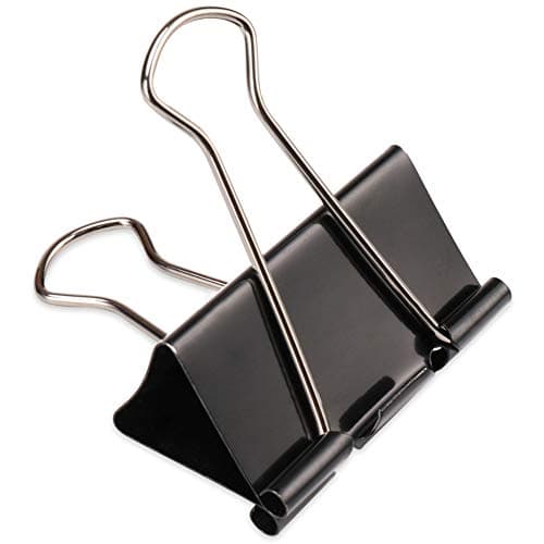 Image of H&S 10 Large 51mm Binder Clips, Black Paper Clamps, Foldback & Bulldog Clip for Office, Calendars & Stationery - Paper Clamp - Stationery Supplies