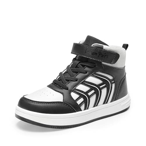 Image of DREAM PAIRS Boys Girls Sneaker High Top Basketball Shoes Kids LilLegends JuniorFly Jumpers Sports Shoes for Athletic School Gym,Size 13 Little Kid,White/Black,SDFS2422K