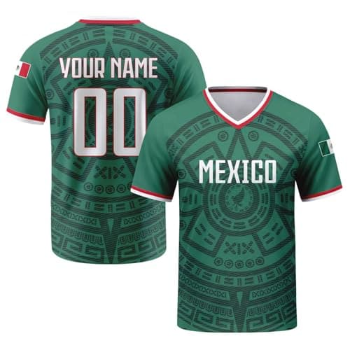 Image of Custom Shirt World Cup 2026 Football T-Shirt Personalized Name Number Design Flag Jerseys me+SSI ro+nal+do m+ba+PPE Gifts for Kids Youth Adult 09-Mexico