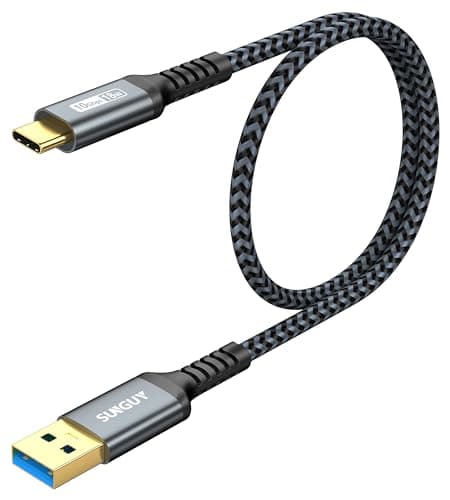 Image of Sunguy USB C to A Cable, 1.5FT Braided 3.1A Fast Charging, 10Gbps Data Transfer, Compatible with iPhone 16/15 Pro Max, Galaxy S24/S23, PS5, Pixel 7