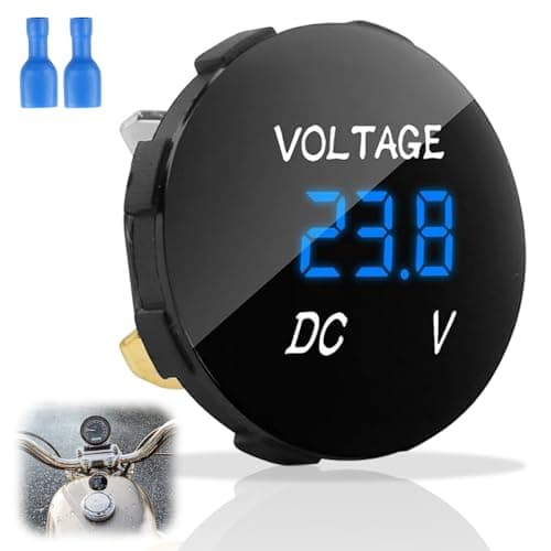 Image of DC 24V 12V LED Digital Voltmeter for Car, Waterproof Voltage Monitor, Blue Light Display Panel, 5-48V Range, Car Battery Tester for Motorcycle Vehicle Truck Camper Boat Marine ATV UTV