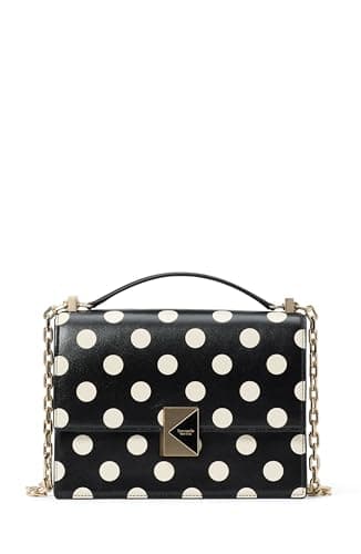 Image of kate spade new york Deco Flap Chain Crossbody, Black Polka Dot