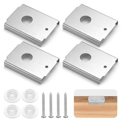 Image of Bi-Fold Door Repair Bracket Kit, Stainless Steel Folding Closet Door Hardware for 1-3/8 Inch Wood Doors, Top Or Bottom Mount Steel Brackets Includes 4 Brackets, Screws, and Silicone Gaskets