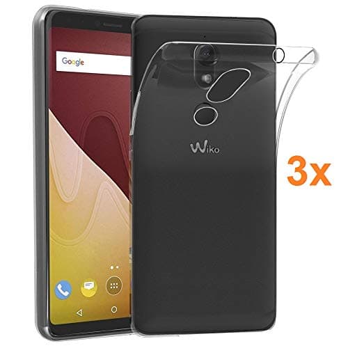 Image of REY Pack 3x Case Flexible Silicone TPU for WIKO VIEW PRIME, Ultra Thin 0.33mm, Crystal Clear