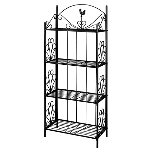 Image of vidaXL Plant Rack Square Garden Pot Storage Shelf Stand Display Black/White