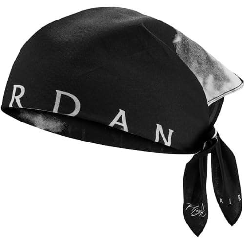 Image of Nike Men's Jordan Bandana Printed Flight Multifunctional Scarf Tube Scarf Running Training Sports Bandana Neck Warmer, Black/White/White, One Size