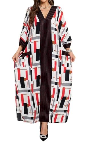 Image of Orshoy Womens Summer Kaftan Maxi Kimono Caftan Loose Beach Bikini Coverups Dress Bathing Suit Loungewear Sarong Robes White Brown