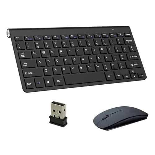 Image of Wireless Keyboard & Mouse Combo Set – Efficient and Sleek Design Tailored for Acer Dell Lenovo HP Desktop PC (Black)