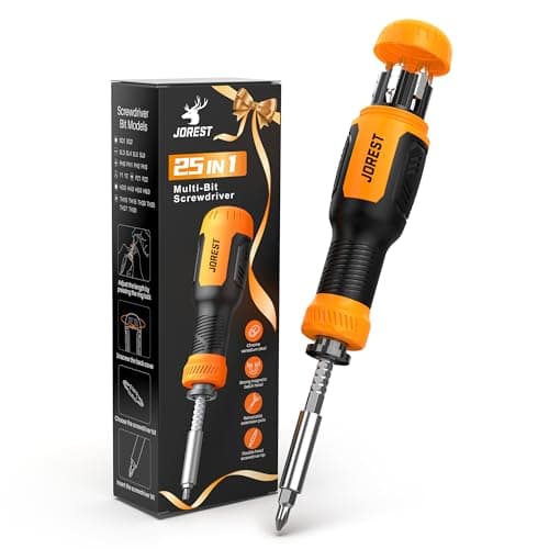 Image of JOREST 25 in 1 Multi Bit Screwdriver Set All in One, Magnetic Screw Driver with Torx Philips Hex Slotted Square, Birthday Tool Gifts for Men Dad Him, Pocket Repair Hand Tool for Gameboy, Bike