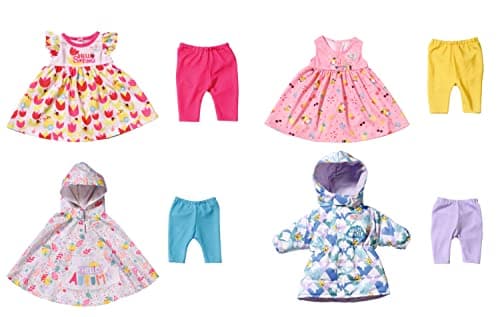 Image of BABY born 4 Seasonal Outfit Toy Set for 43 cm Doll - Easy for Small Hands, Creative Play Promotes Empathy and Social Skills, For Toddlers 3 Years and Up - Includes Dresses, Leggings and Jackets