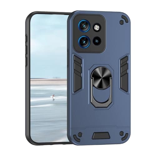 Image of UPLAI Case for Motorola ThinkPhone 25, Ring Kickstand Military Grade Shockproof Protection Magnetic Armor Cover, Ultra Thin PC + TPU Bumper Durable Phone Case. Blue