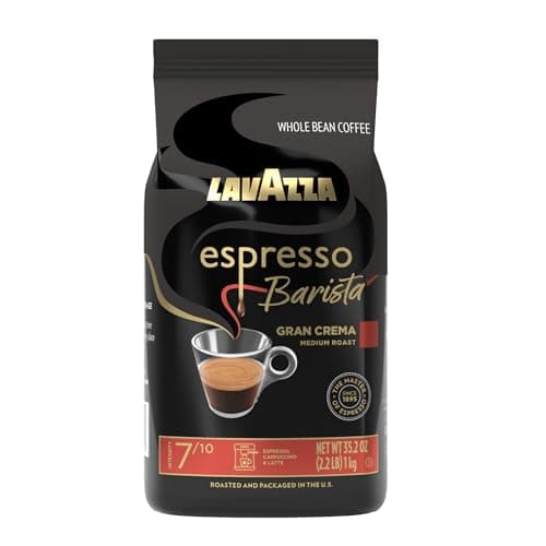 Image of Lavazza Barista Gran Crema Coffee Beans 1kg, Arabica and Robusta Blend, Drum Roasted Whole Beans for Espresso Coffee Machines Pack of 1