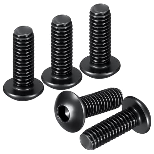 Image of DTGN M3-0.5x8mm Button Head Socket Cap Screws - 50Pack - Good for Road Bicycle, Mountain Bike, Auto, Motorcycle - Carbon Steel Black Oxide - Hex Socket Drive Fasteners