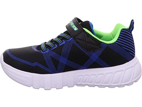 Image of Skechers Flex-Glow, Boy's Flex-Glow Trainers, Black (Black Blue Lime Bblm), 2 UK (35 EU)