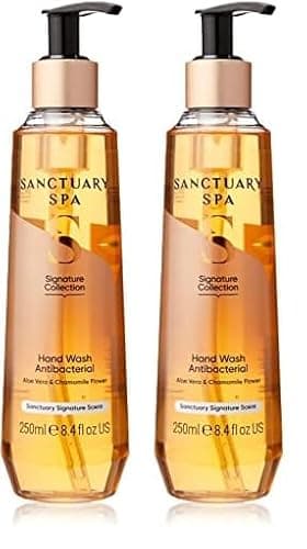 Image of Sanctuary Spa Antibacterial Hand Wash, No Mineral Oil, Cruelty Free & Vegan Liquid Hand Soap, 250ml (Pack of 2)