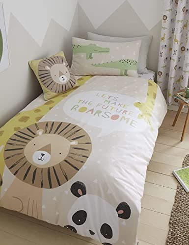 Image of Catherine Lansfield Kids Roarsome Animals Easy Care Junior Duvet Set Natural