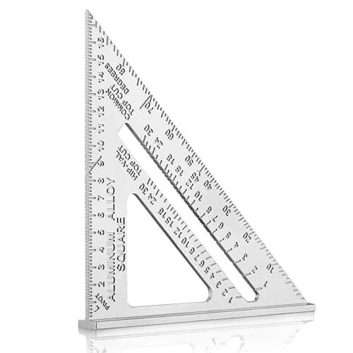 Image of WORKPRO 180 mm Aluminum Speed Square,Combination Square, Measuring Tool for Engineer Carpenter, Rafter Angle Square Aluminium, Alloy Precision Layout Measuring Tool for Carpenters, Engineers