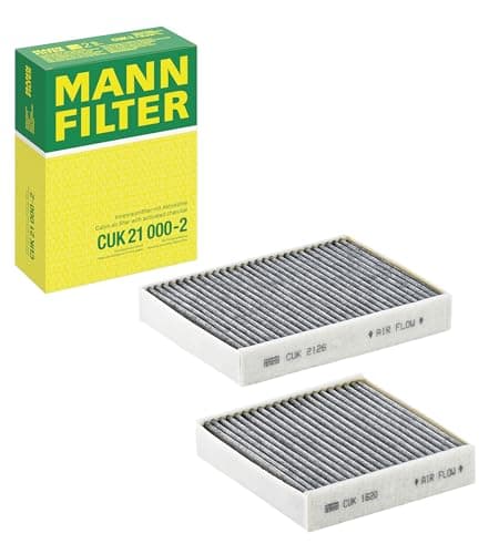 Image of MANN-FILTER CUK 21 000-2 Cabin Air Filter - Pollen Filter with Activated Carbon - (set of 2) for Cars + Transporters