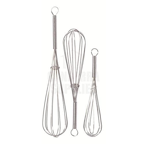 Image of Chef Aid Balloon Whisks, Made with Stainless Steel Wires and traditionally Balloon Shaped to aid Effortless Whisking, Stirring, Blending and Beating, Set of 3 Whisk (8, 9 and 10 inch Whisks)