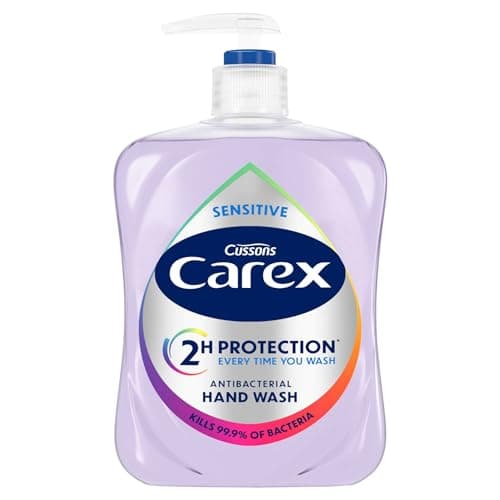Image of Carex Sensitive Antibacterial Hand Wash - Kills 99.9% of Bacteria & Viruses, Dermatologically Tested Liquid Soap that Cleans, Cares & Protects Hands, 500ml