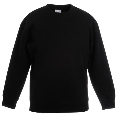 Image of FRUIT OF THE LOOM Kids Classic Set-in Sweatshirt Jumper SS201 (7/8 Years, Black)