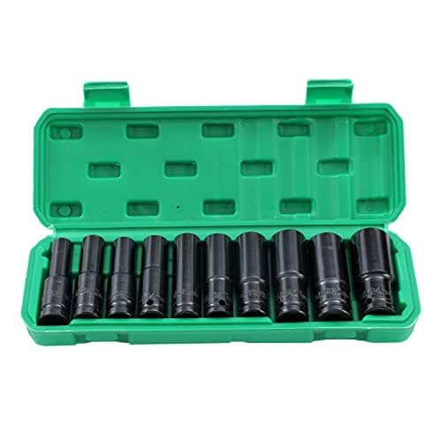 Image of KATSU Deep Impact Socket Set 1/2 Inch Drive 10PCs, 10mm-24mm Mertic Automotive Trucks Tractors Engines Repairing DIY Mechanic Tool (Budget) 420444