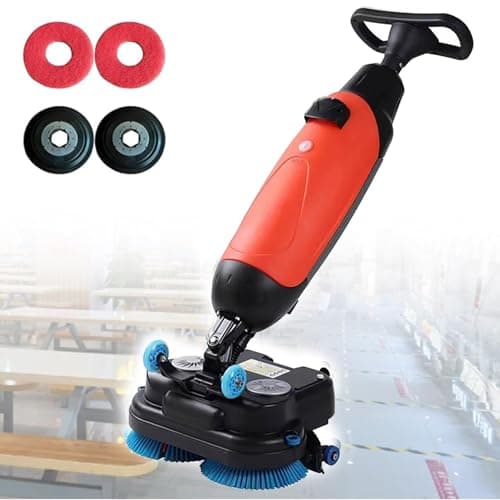 Image of Commercial Electric Floor Scrubber with 360° Rotating Brush, Self-Propelled and Cordless for Tile, Concrete, and Vinyl Floors