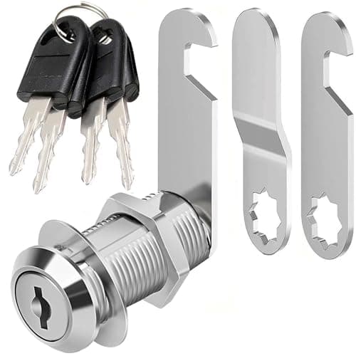 Image of Litensh Letterbox Lock with 4 Keys, Lock for Post Box Drawer Lever Mailbox Cam Cupboard Cabinet Doors Locker Lock, Diameter 18 mm (1, 35MM)