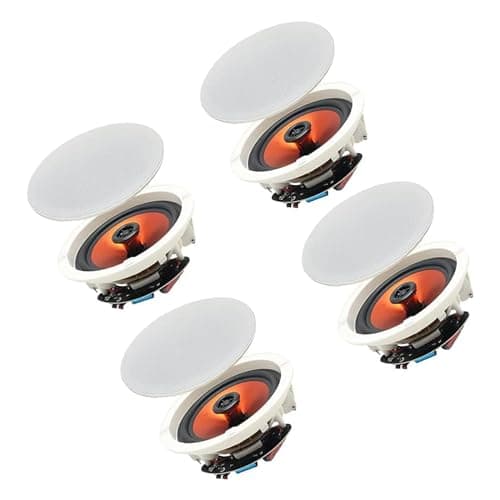 Image of Herdio 6.5" 4 PCS 600 Watts Ceiling Bluetooth Speakers Home recessed Ceiling Speaker System perfect for, Kitchen,Bedroom,Bathroom,Covered Patio