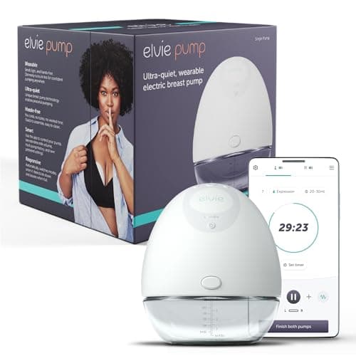 Image of Elvie Single Electric Breast Pump (24mm/28mm Nipple Shields) – Hands-Free Wearable Breastfeeding Pump, Tubeless & Cordless, App Controlled with Live Milk Monitoring, BPA-Free Silicone, Ultra-Quiet