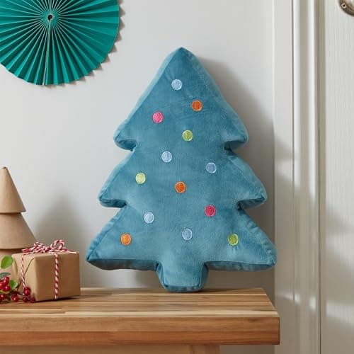 Image of Catherine Lansfield Christmas Tree 3D Shaped Cushion Green