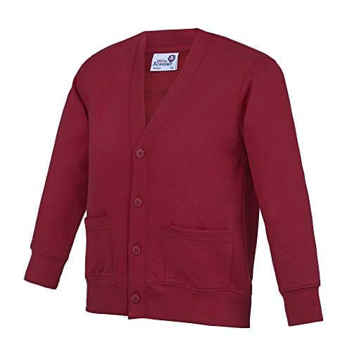 Image of AWDis Academy Childrens/Kids Button Up School Cardigan (11-12 Years) (Burgundy)