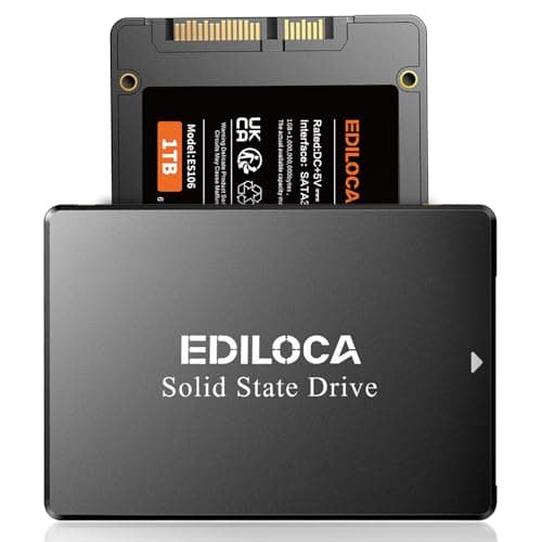 Image of Ediloca 1TB SSD, Internal Solid State Drives, 2.5" SATA SSD 1TB, Up to 550MB/s, 3D NAND TLC, Compatible with Laptop & PC Desktop(ES106 Black)