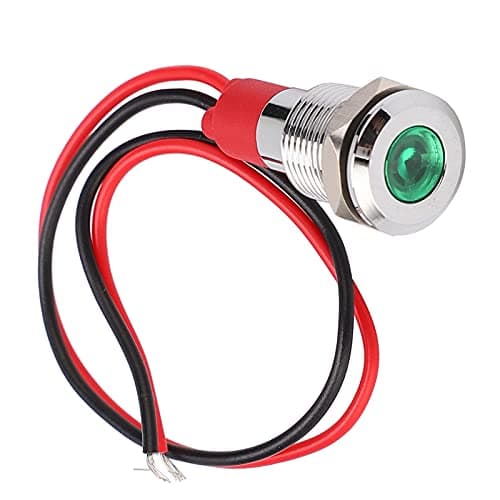 Image of LED Metal Indicator Light 10mm Waterproof Power Indicator Warning Light Green 220V with Wire for Panel Equipment Machine